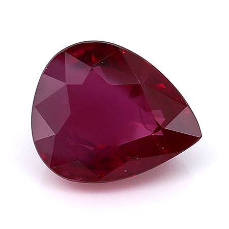 0.88 ct Pear Shape Ruby : Rich Red