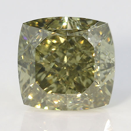 1.01 ct Cushion Cut Diamond : Dark Gray Yellowish Green / SI1