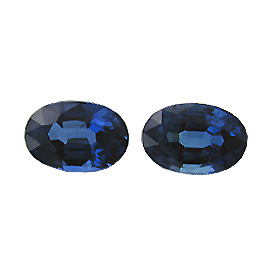 3.09 cttw Pair of Oval Sapphires : Royal Blue