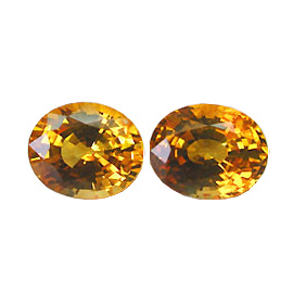 2.82 cttw Pair of Oval Sapphires : Fine Yellow
