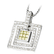 18K White Gold Drop Pendant : 0.70 cttw Diamonds