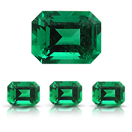 0.90 ct Emerald Cut Emerald : Fine Green