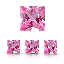 0.35 ct Princess Cut Sapphire : Fine Pink