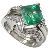 Case Study - Emerald Wedding Set With Diamonds