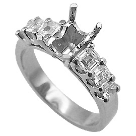 18K White Gold Multi Stone Setting : 0.84 cttw Diamonds