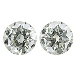 3.56 cttw Pair of Round Natural Diamonds : J / I1