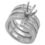 18K White Gold 2.10cttw Diamond Setting