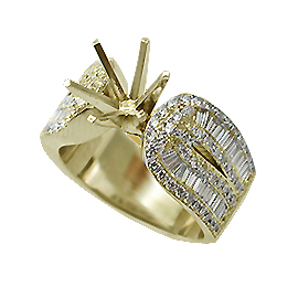 18K Yellow Gold Multi Stone Setting : 1.66 cttw Diamonds