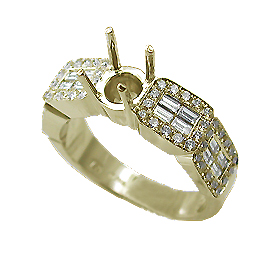 18K Yellow Gold Multi Stone Setting : 0.90 cttw Diamonds