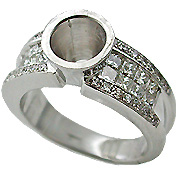 Platinum Multi Stone Setting : 2.20 cttw Diamonds