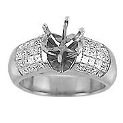 18K White Gold 1.50cttw Diamond Setting