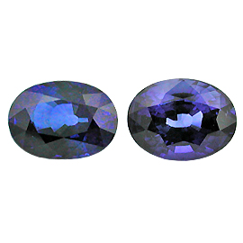 8.14 cttw Pair of Oval Sapphires : Fine Royal Blue