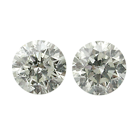 3.03 cttw Pair of Round Natural Diamonds : I / I1