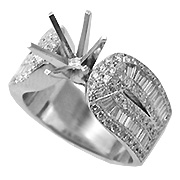 18K White Gold Multi Stone Setting : 1.66 cttw Diamonds