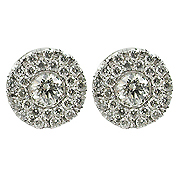 18K White Gold 1.42cttw Diamond Stud  Earrings