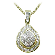 18K Yellow Gold 1.10cttw Diamond Pendant