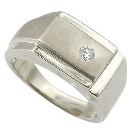 14K White Gold Diamond Men