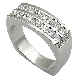 18K White Gold Band Men