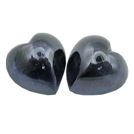 6.79 cttw Midnight Blue Pair of Heart Shaped Cabochon Natural Sapphires
