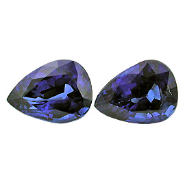 2.99 cttw Deep Royal Blue Pair of Pear Shape Natural Sapphires