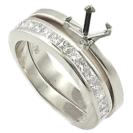 Platinum Wedding Band Set : 0.60 cttw Diamonds