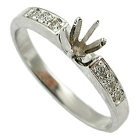 14K White Gold Multi Stone Setting : 0.12 cttw Diamonds