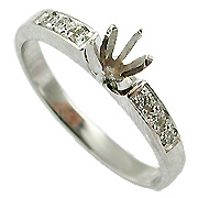 14K White Gold 0.12cttw Diamond Setting