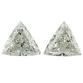 2.01 cttw Pair of Trillion Natural Diamonds : H / SI2