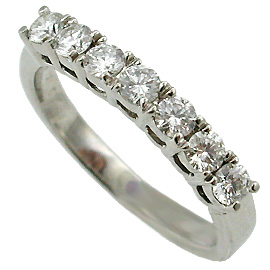 18K White Gold Multi Stone Ring :3/4 cttw Diamonds