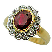 18K Two Tone 2.22cttw Ruby & Diamond Ring