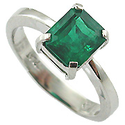 18K White Gold 1.00ct Emerald Ring