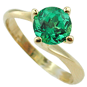 18K Yellow Gold 1.00ct Emerald Ring