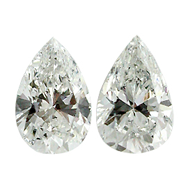 0.80 cttw Pair of Pear Shape Diamonds : F / SI1