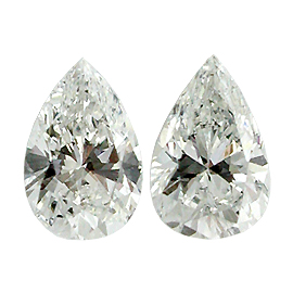 0.80 cttw Pair of Pear Shape Natural Diamonds : F / SI1