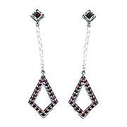 18K White Gold 0.80cttw Ruby Earrings