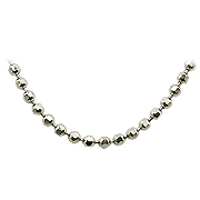 18K White Gold Diamond Cut Ball Chain