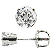 14K White Gold Crown Style 2/3cttw Diamond Stud Earrings