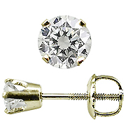 18K Yellow Gold Crown Style 1.25 cttw Diamond Stud Earrings