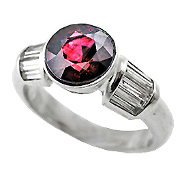 18K White Gold Multi Stone Ring : 3.00 cttw Ruby & Diamonds