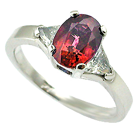 18K White Gold Three Stone Ring : 2.00 cttw Ruby & Diamonds