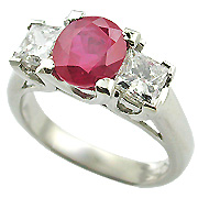 Platinum 1.50cttw Ruby & Diamond Ring