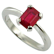 18K White Gold 1.00ct Ruby Ring