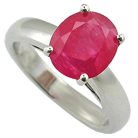 Platinum Solitaire Ring : 2.00 ct Ruby