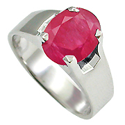 18K White Gold 2.00ct Ruby Ring