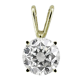 14K Yellow Gold Solitaire Pendant : 0.25 ct. Diamond