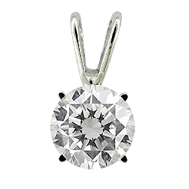 14K White Gold Solitaire Pendant : 0.25 ct. Diamond