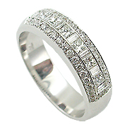 Platinum 3/4cttw Diamond Band