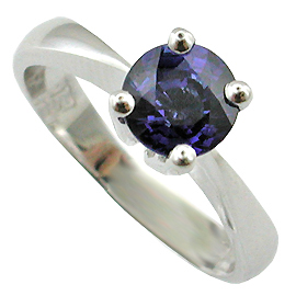 18K White Gold Solitaire Ring : 1.00 ct Sapphire