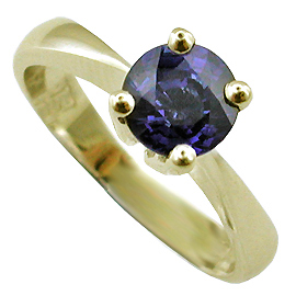 18K Yellow Gold Solitaire Ring : 1.00 ct Sapphire