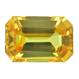 2.39 ct Emerald Cut Sapphire : Deep Rich Yellow